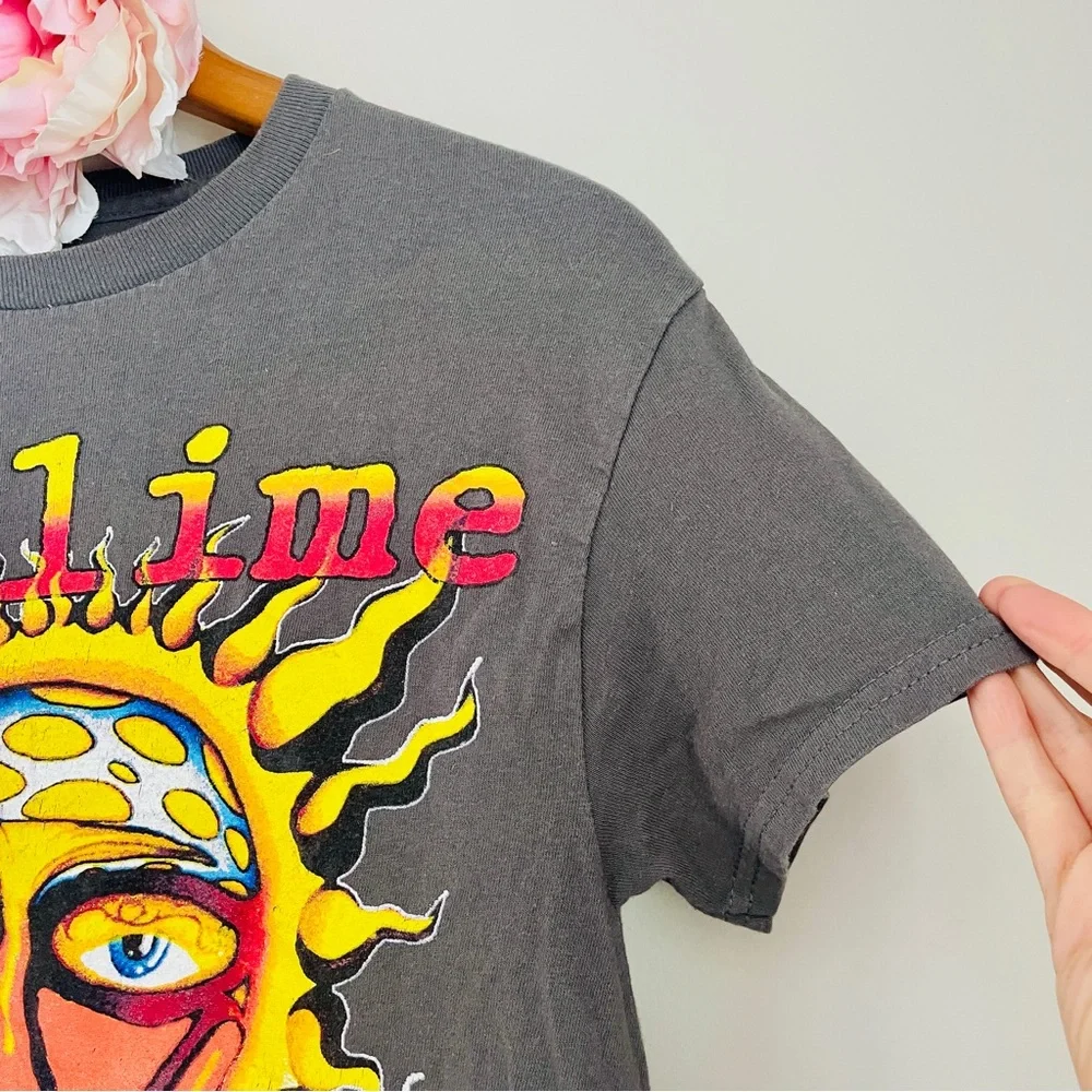 Sublime Gray Graphic Band Tee Long Beach Sun - Picture 5 of 6